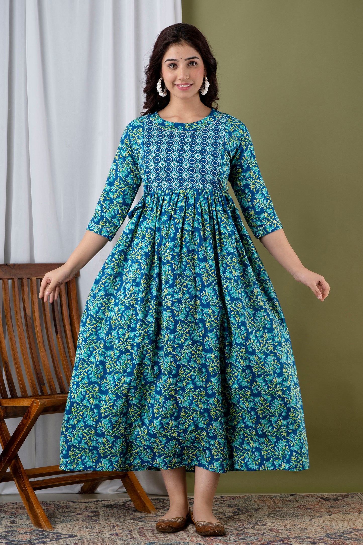 Floral Print Maternity Maxi Dress