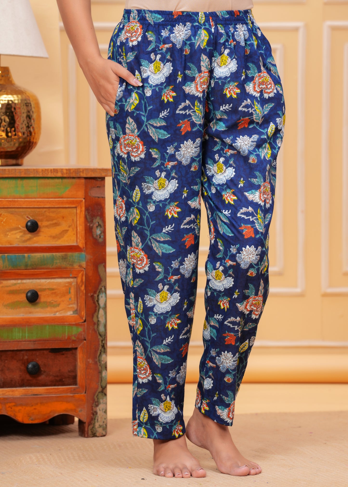 Printed Pure Cotton Top & Trousers Night Suits