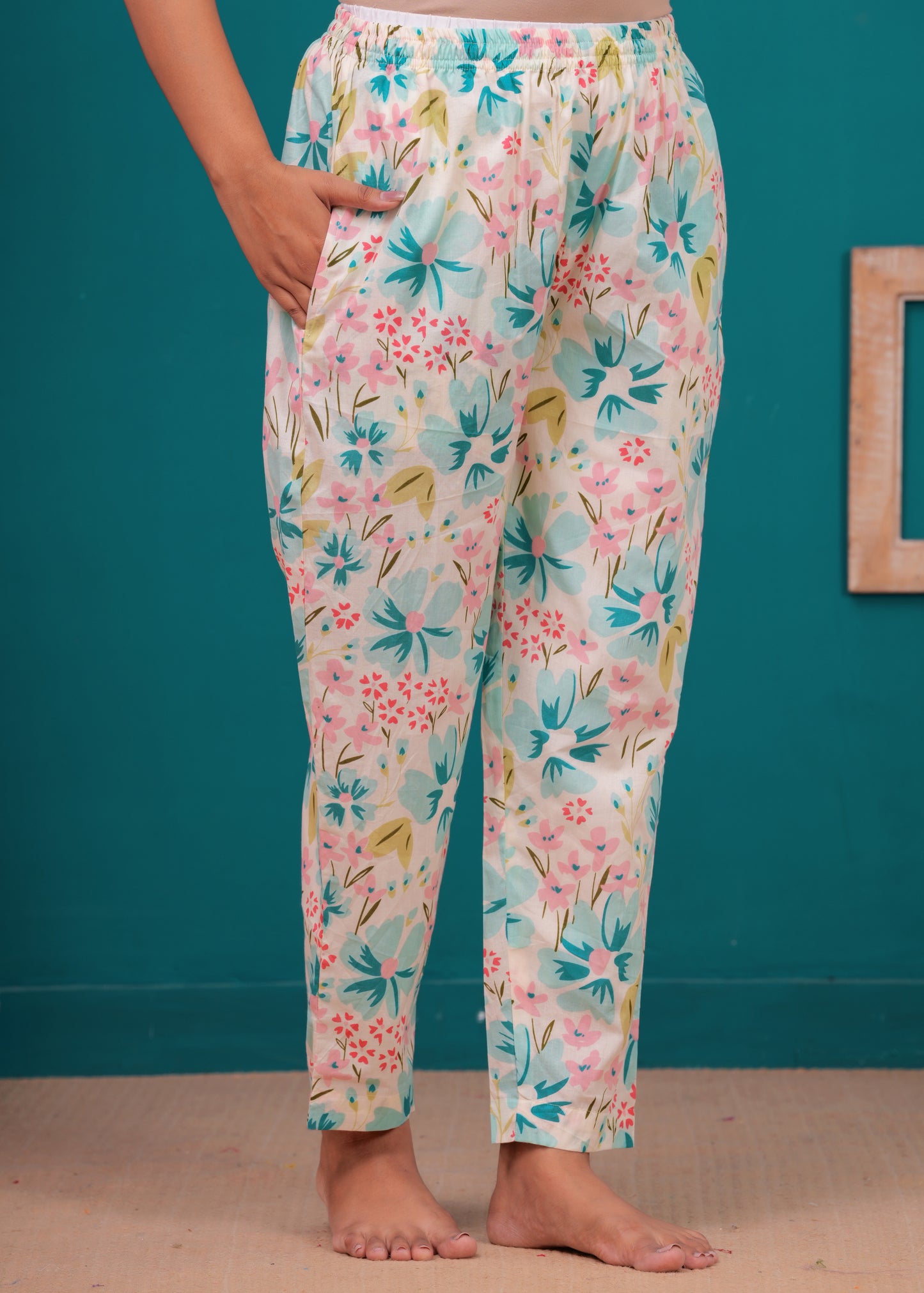 Printed Pure Cotton Top & Trousers Night Suits