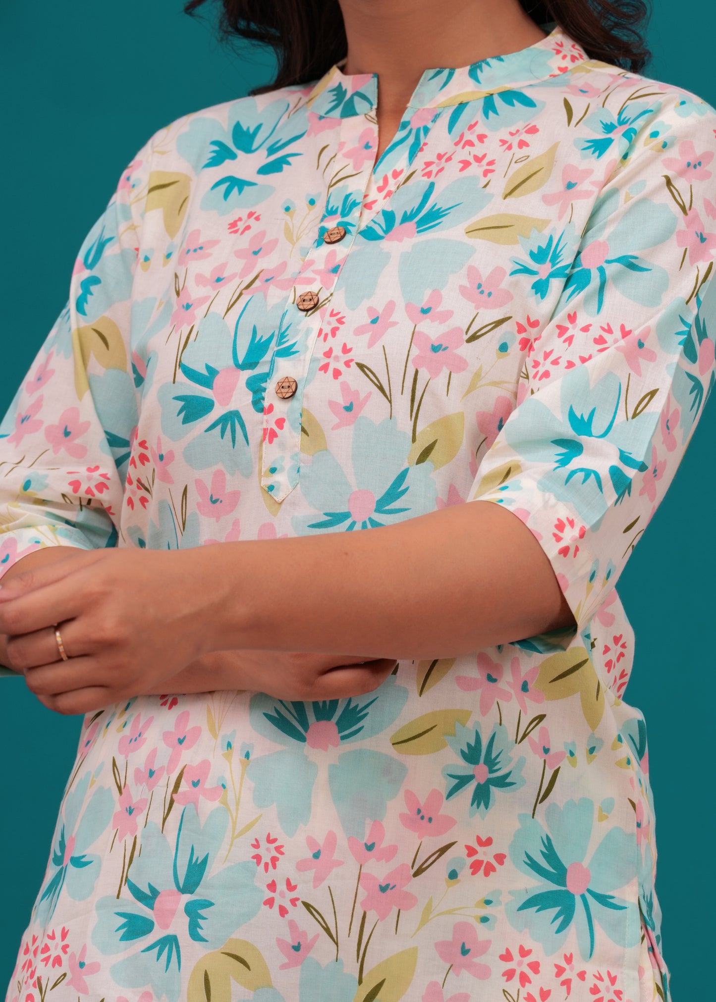 Printed Pure Cotton Top & Trousers Night Suits