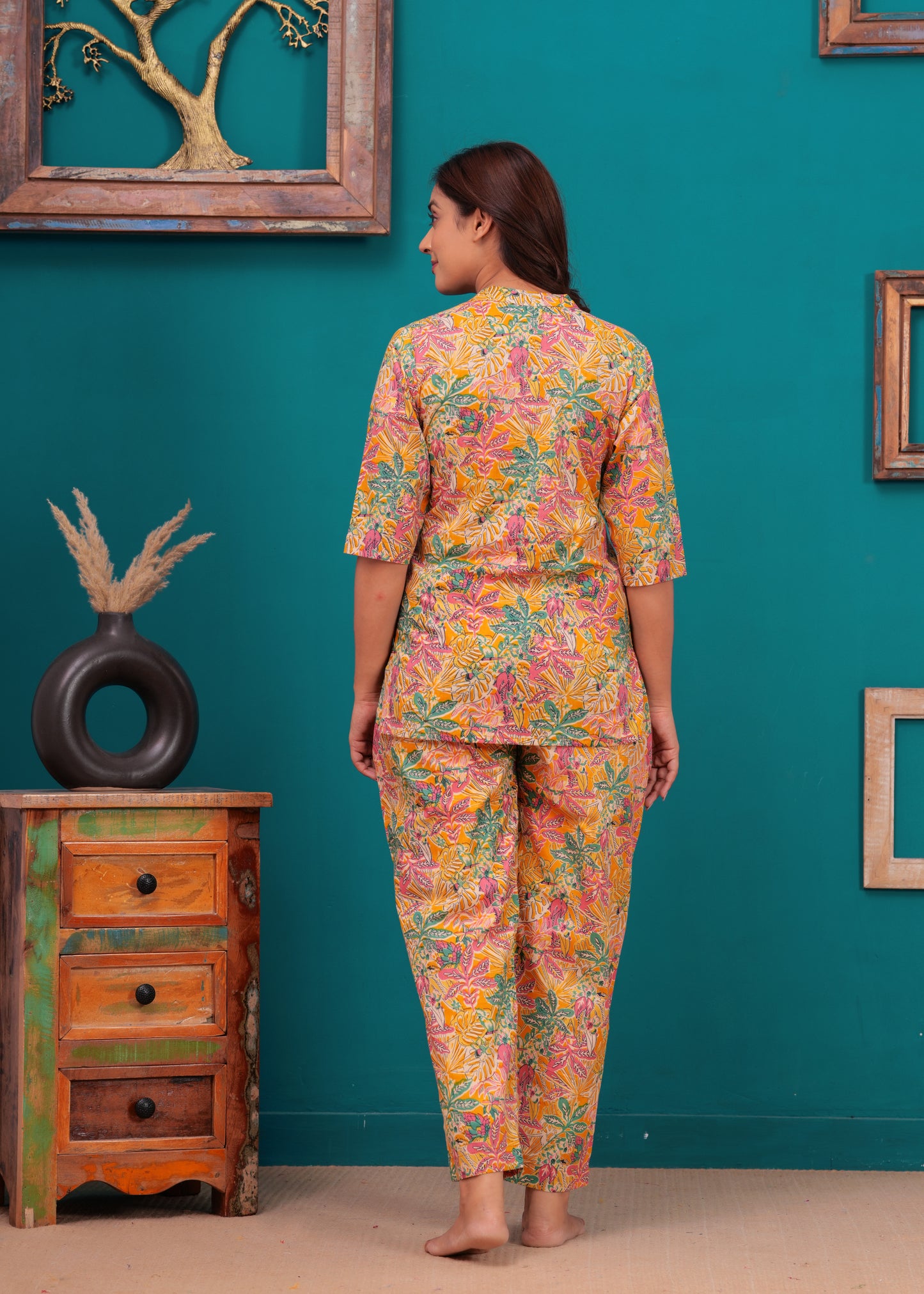 Printed Pure Cotton Top & Trousers Night Suits