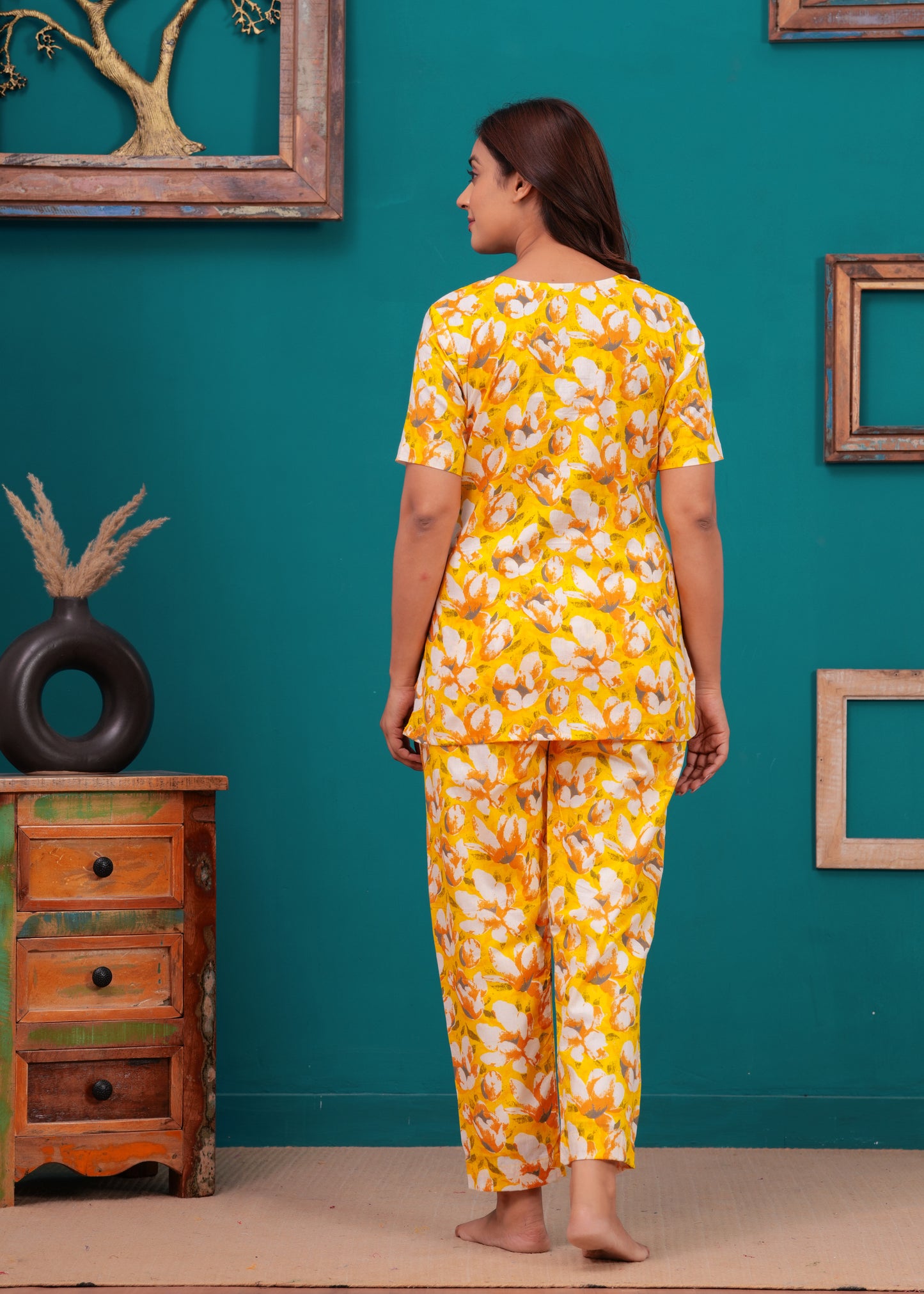 Printed Pure Cotton Top & Trousers Night Suits