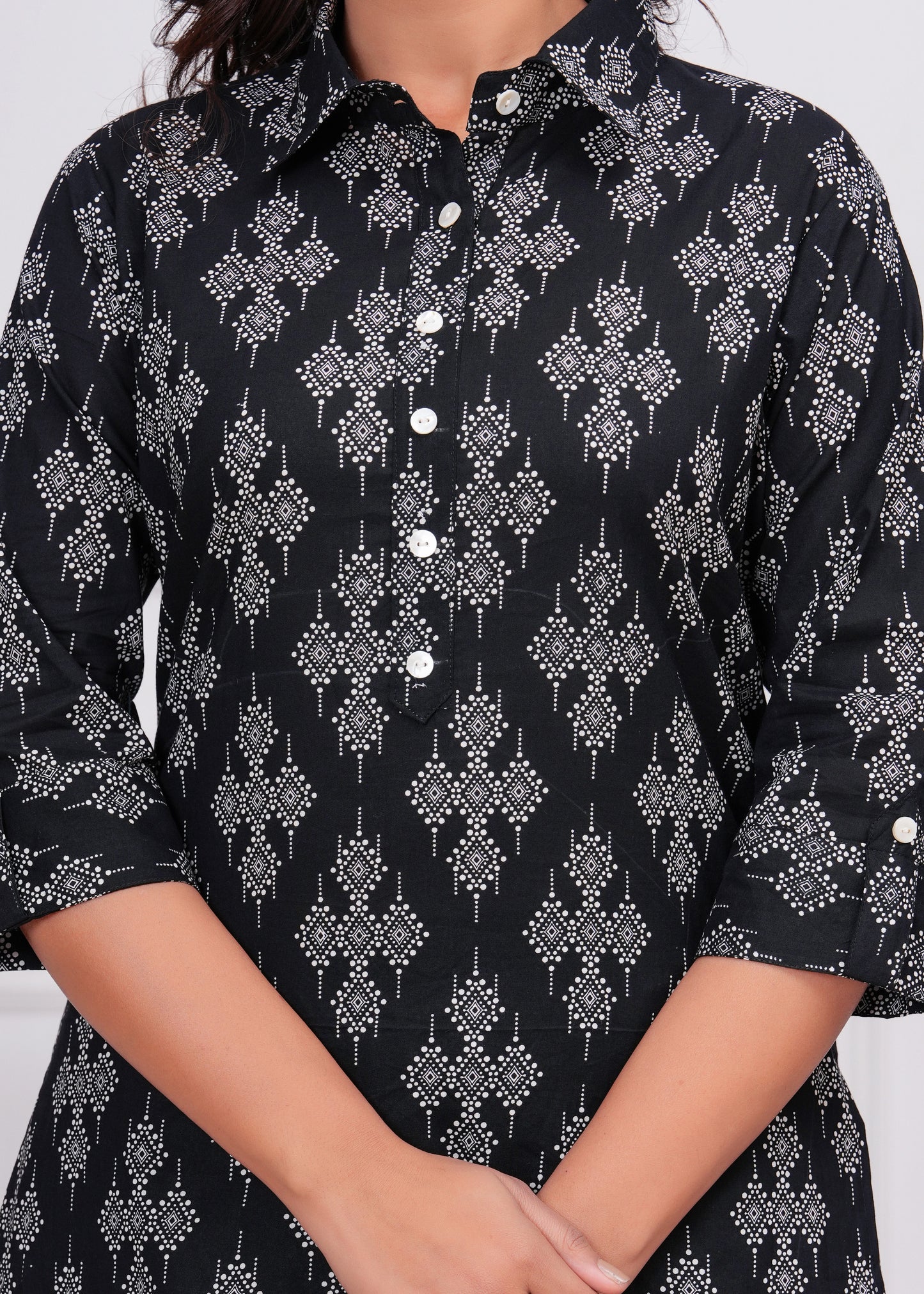 Printed Pure Cotton Tunic With Trousers Co-Ords