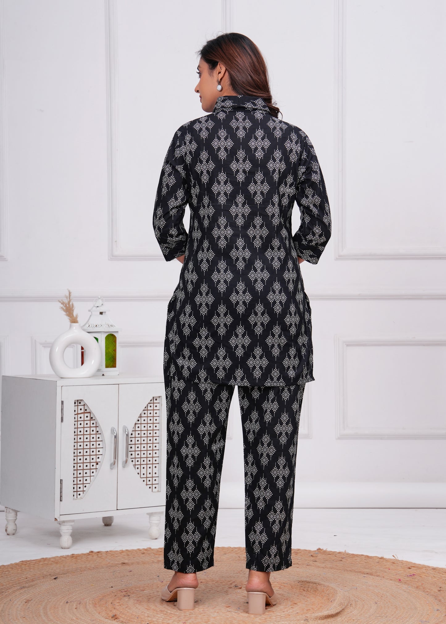Printed Pure Cotton Tunic With Trousers Co-Ords