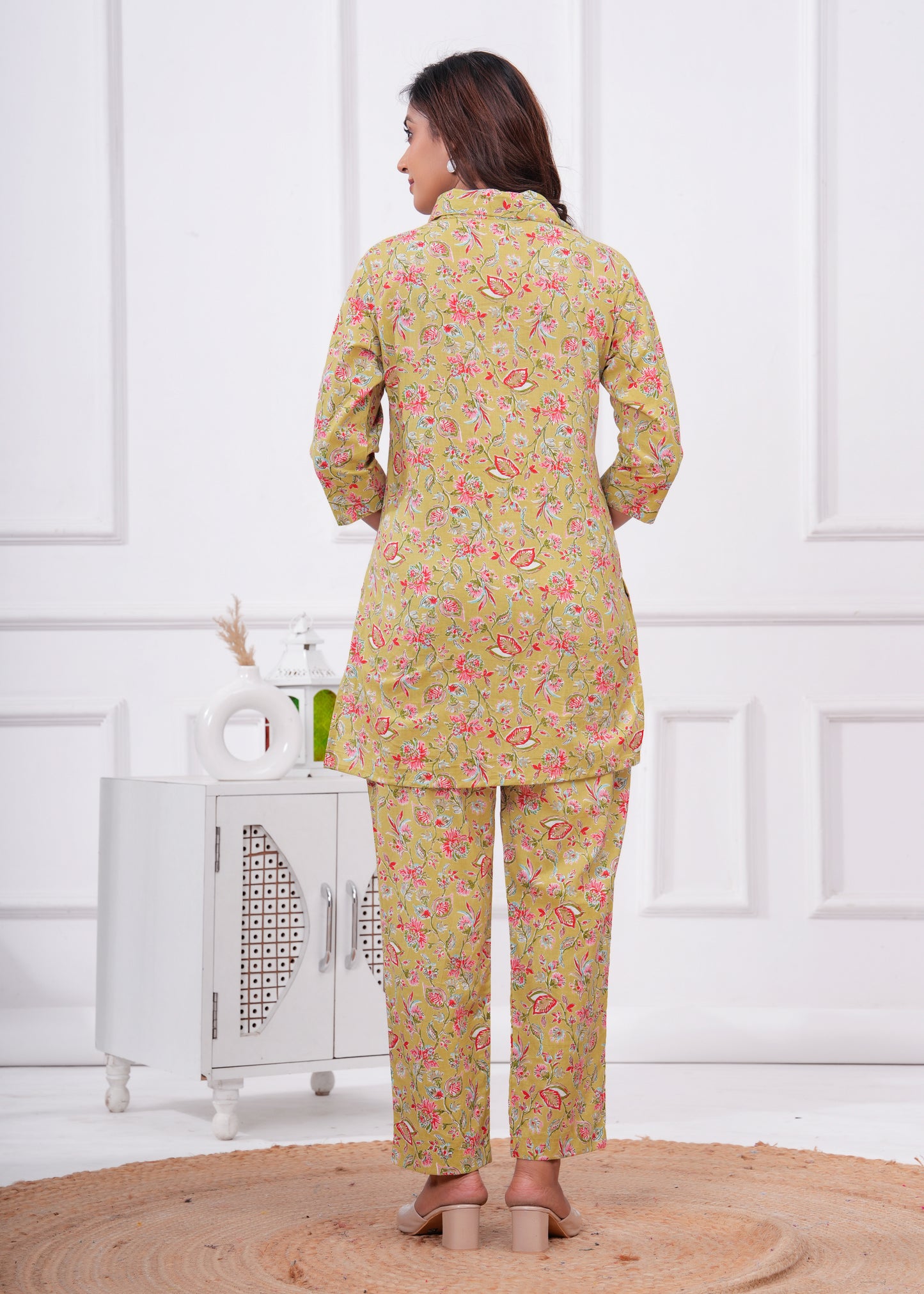 Printed Pure Cotton Tunic With Trousers Co-Ords