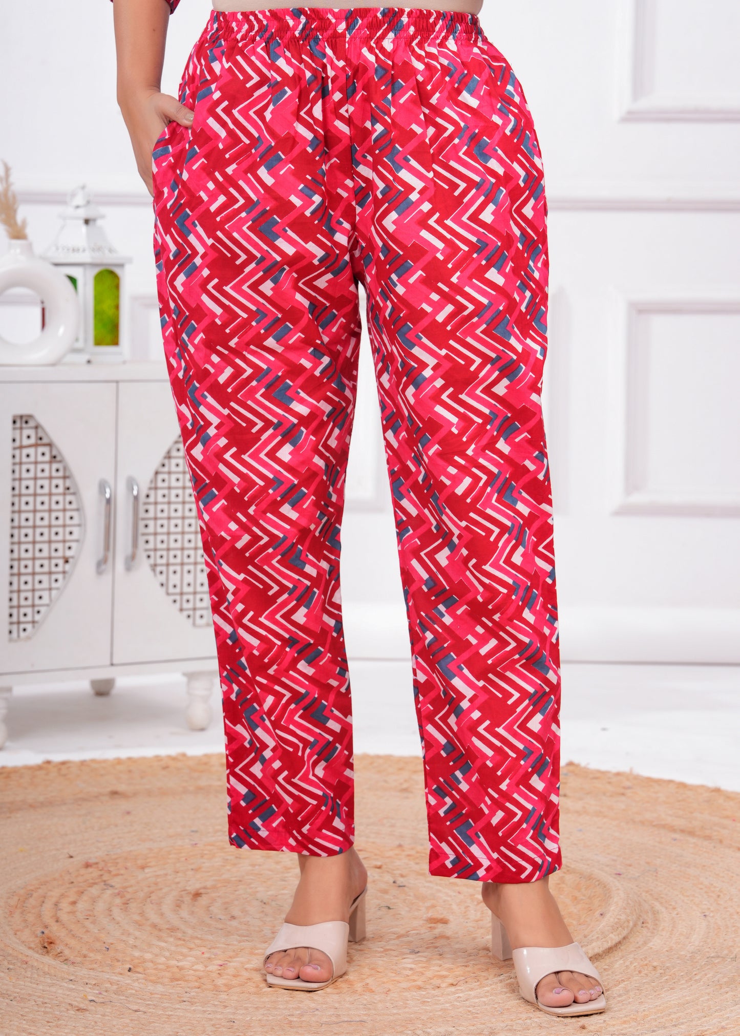 Printed Pure Cotton Tunic With Trousers Co-Ords