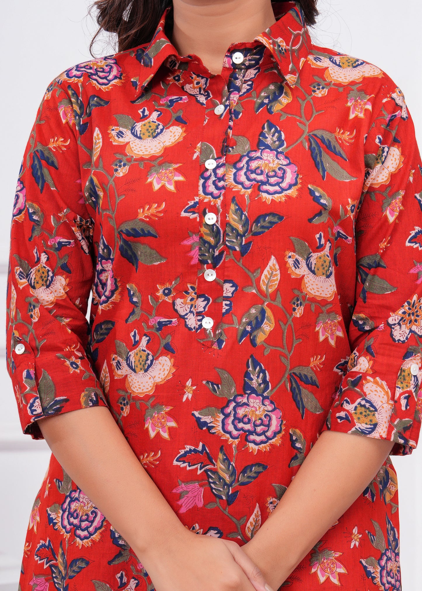 Printed Pure Cotton Tunic With Trousers Co-Ords