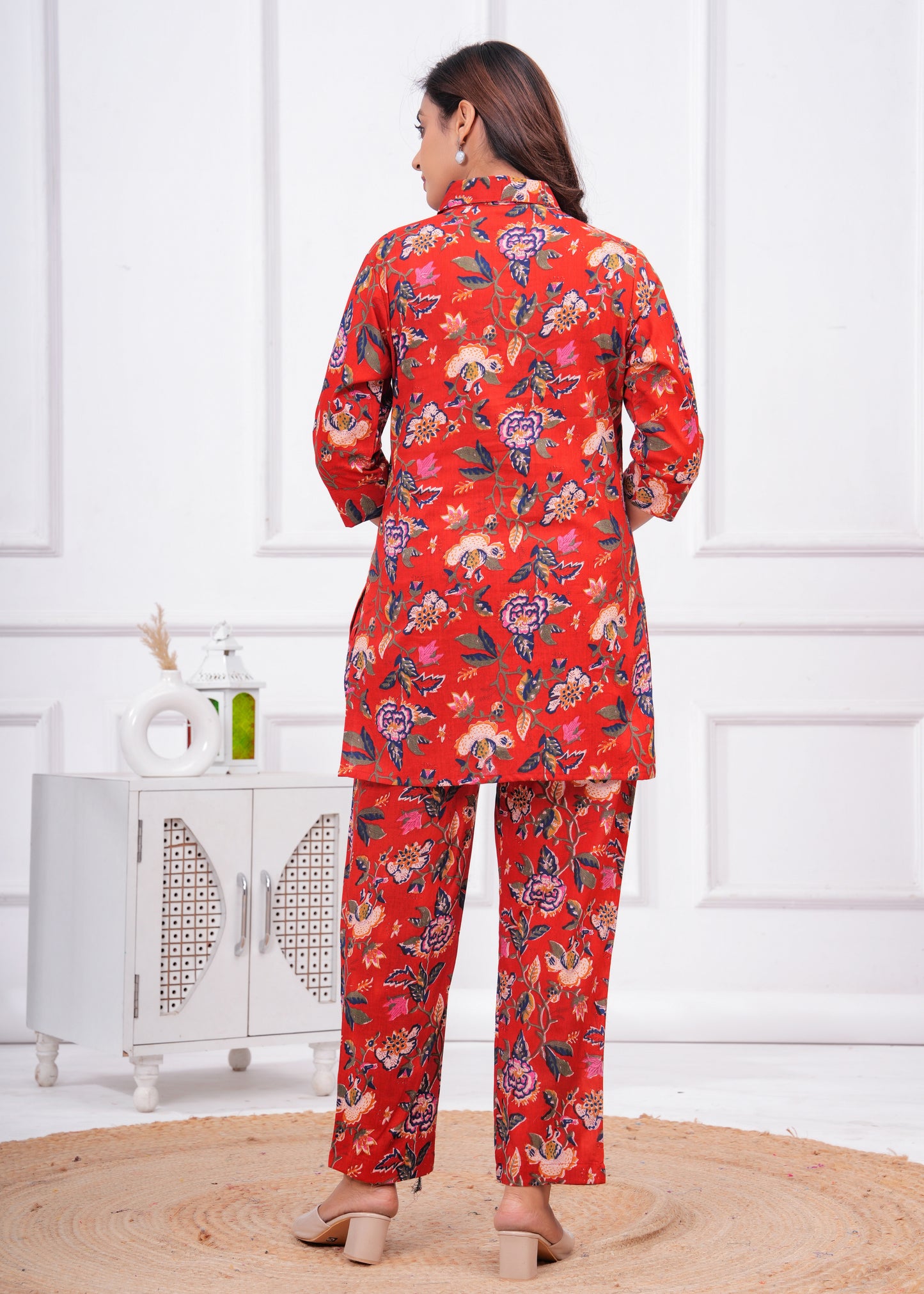 Printed Pure Cotton Tunic With Trousers Co-Ords