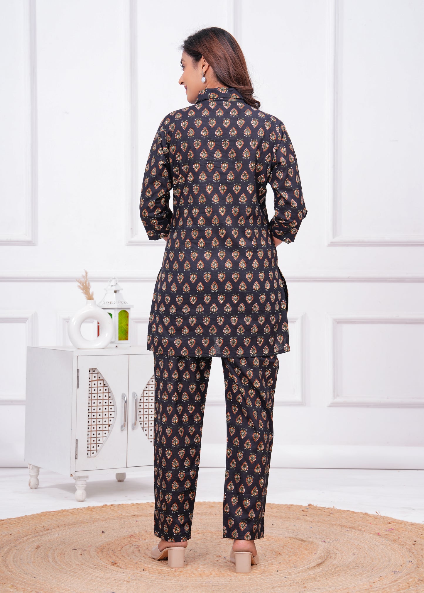 Printed Pure Cotton Tunic With Trousers Co-Ords