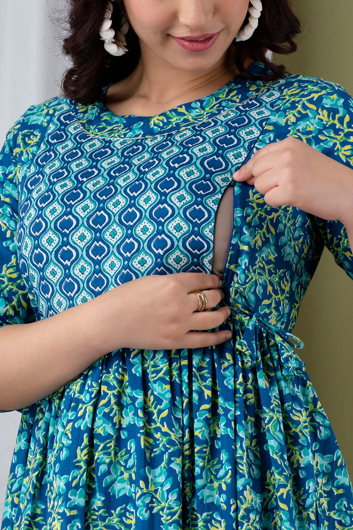 Floral Print Maternity Maxi Dress